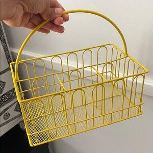 Yellow Wire Basket with Handle